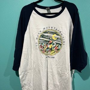 Go move mountains girl 3XL baseball tee